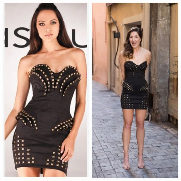 PasCucci Black Corset Dress! Size Large. - Picture 1 of 13